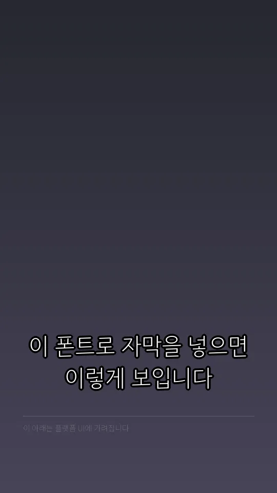 부산단디고딕L 자막 예시