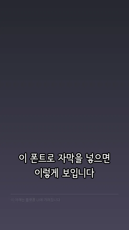 서울남산 장체 B 자막 예시