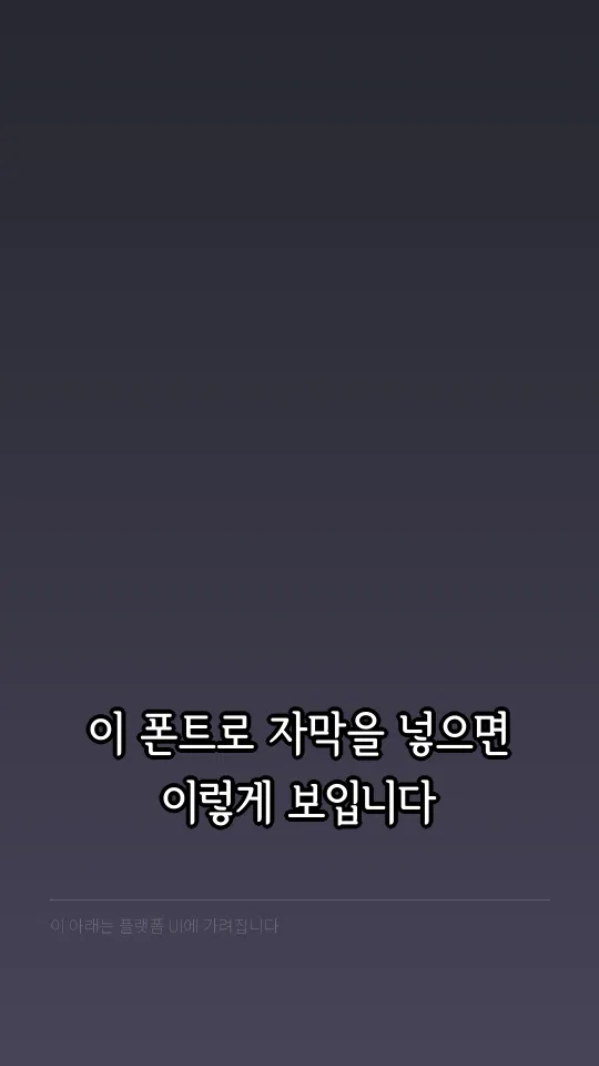 서울한강 장체 B 자막 예시