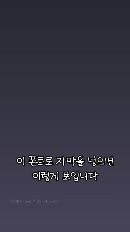 KCC정범체 자막 예시